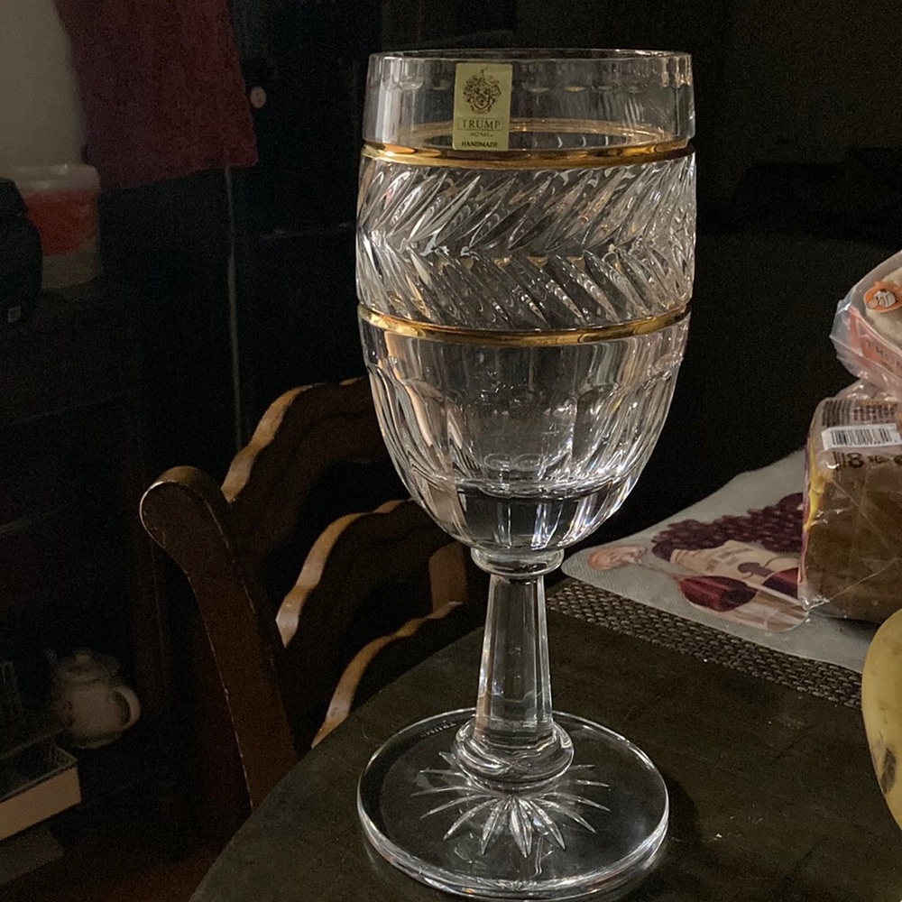 24K Gold Trim Rogaska  crystal vase